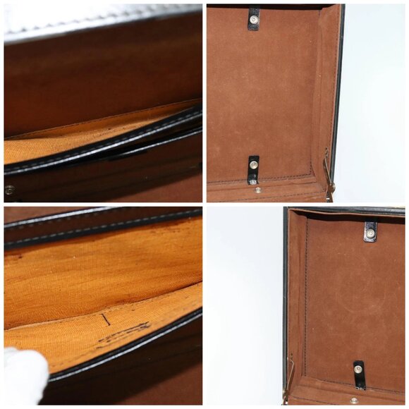 GUCCI Web Sherry Line Attache case Hand Bag Leather Red Black Green Auth - Picture 15 of 16